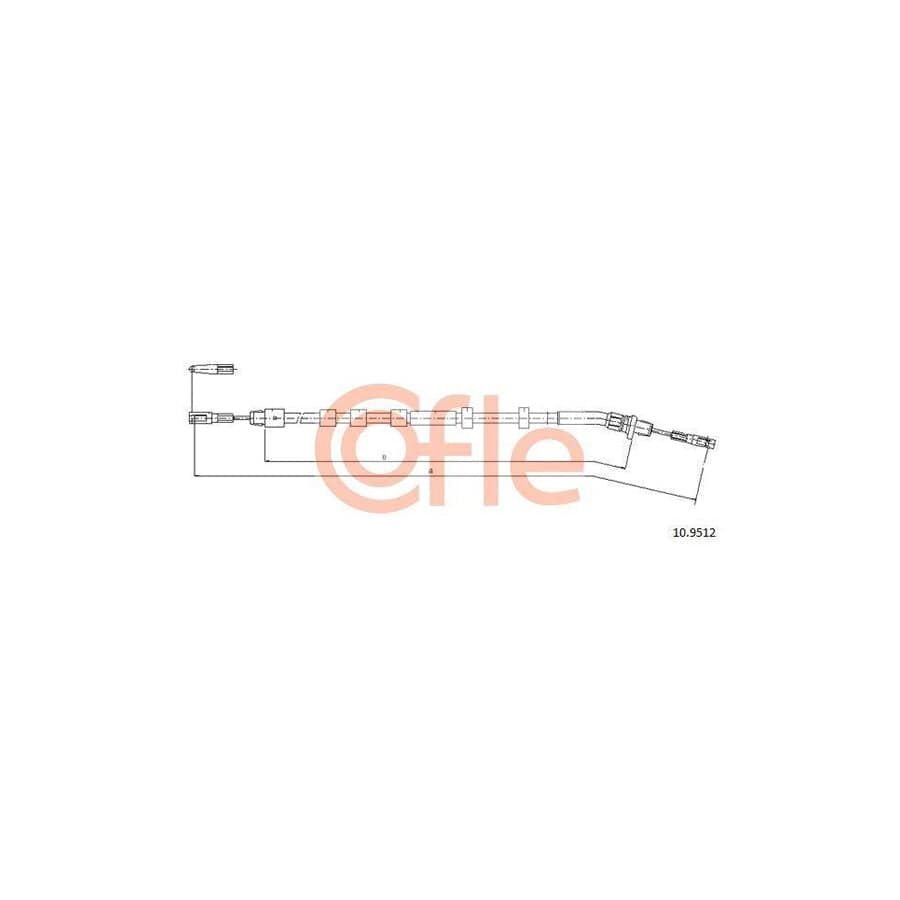 Cofle 92.10.9512 Hand Brake Cable Suitable for Mercedes-Benz ML-Class (W163)