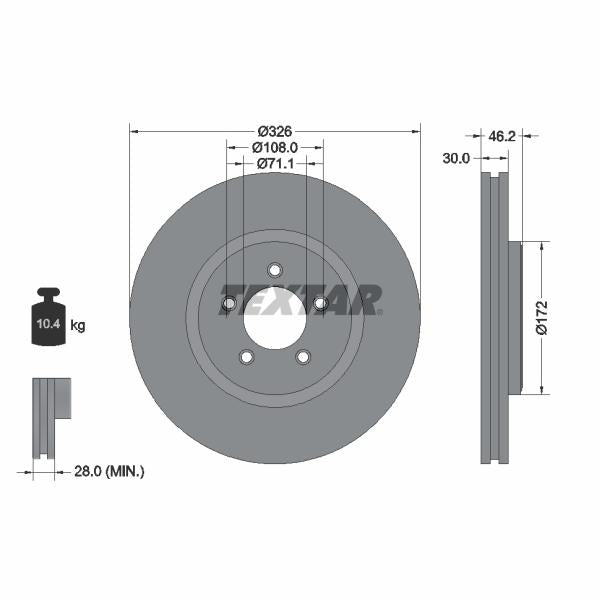 TEXTAR 92173503 Brake Disc