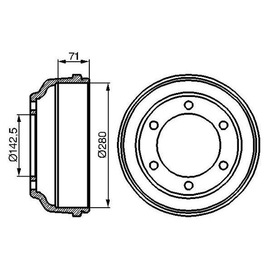 BOSCH 0986477047 Brake Drum
