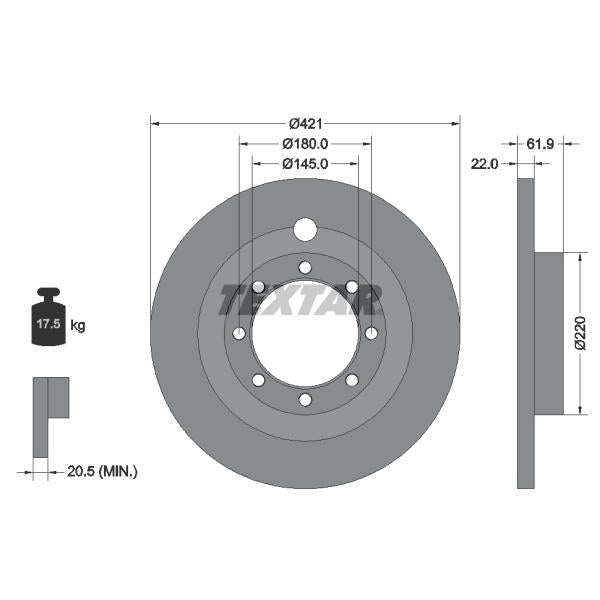 TEXTAR 93028800 Brake Disc