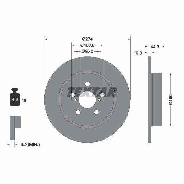 TEXTAR 92333703 Brake Disc