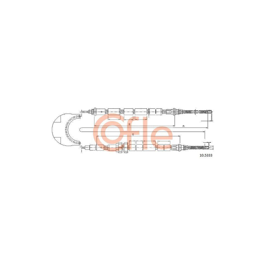 Cofle 92.10.5333 Hand Brake Cable for Ford Escort