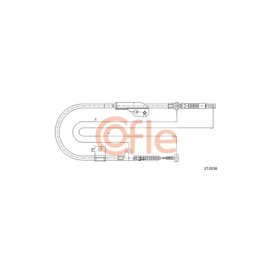 Cofle 17.0236 Hand Brake Cable for Nissan Primera