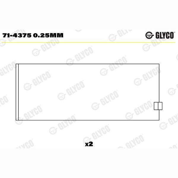 GLYCO 71-43750.25MM Connecting Rod Bearing