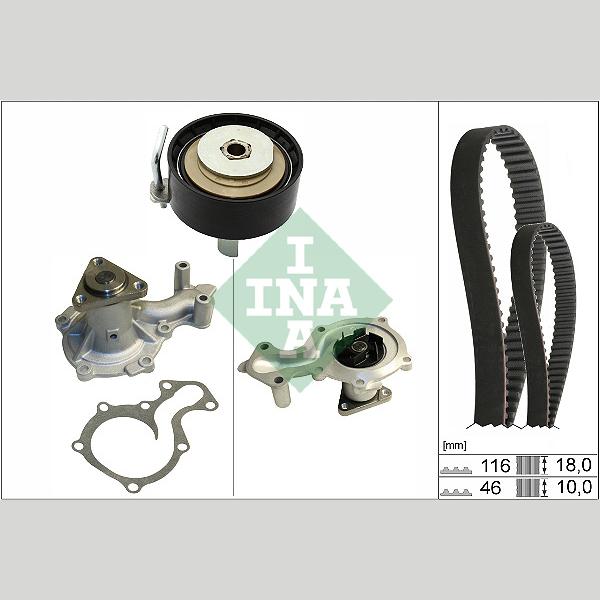 INA 530070130 Water Pump & Timing Belt Kit