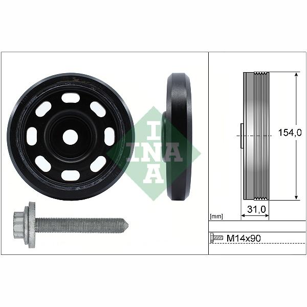 INA 544017020 Crankshaft Belt Pulley Set