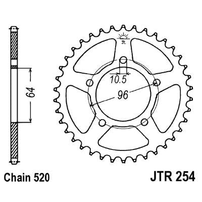 JT JTR254,41 Chain Sprocket