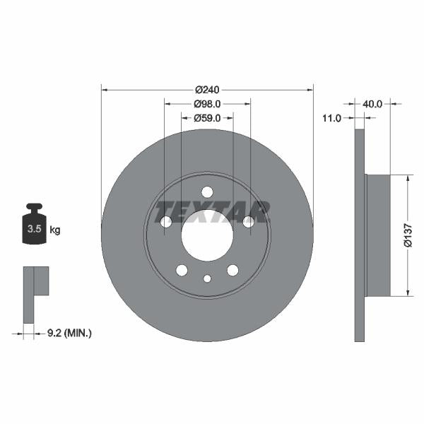 TEXTAR 92083303 Brake Disc