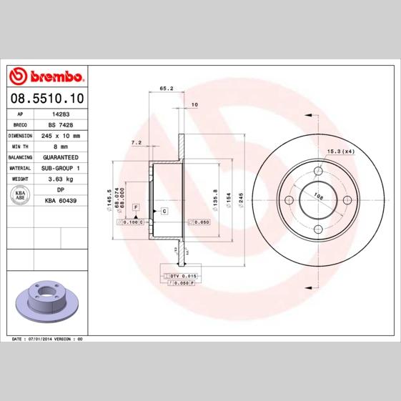 SAF 3434382300 Disc Brake Caliper Repair Kit