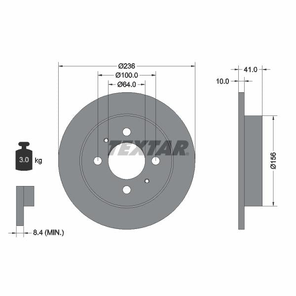 TEXTAR 92128600 Brake Disc