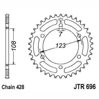 JT JTR696,50 Chain Sprocket
