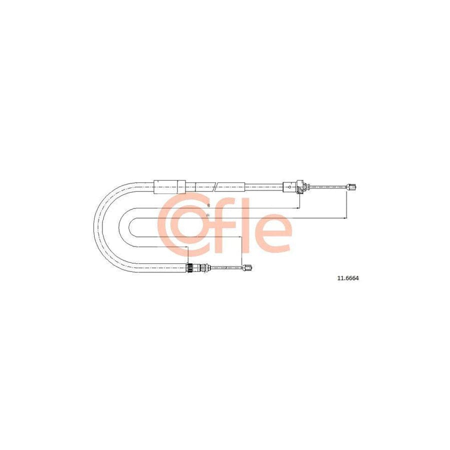 Cofle 11.6664 Hand Brake Cable for Renault Modus / Grand Modus (F, Jp)