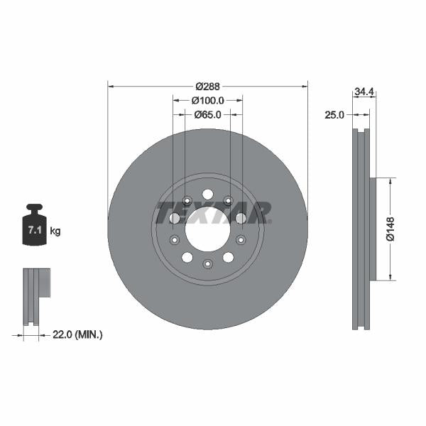 TEXTAR 92106605 Brake Disc