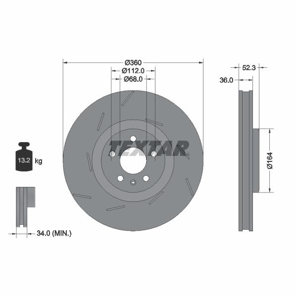 TEXTAR 92334205 Brake Disc