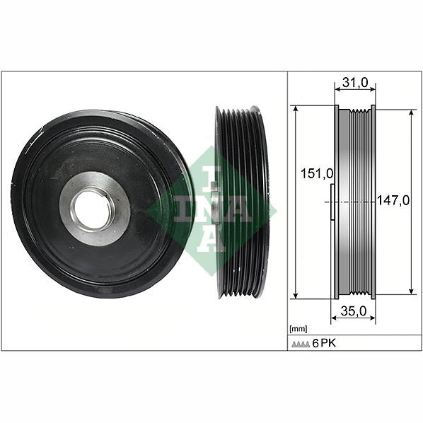 INA 544011010 Crankshaft Belt Pulley