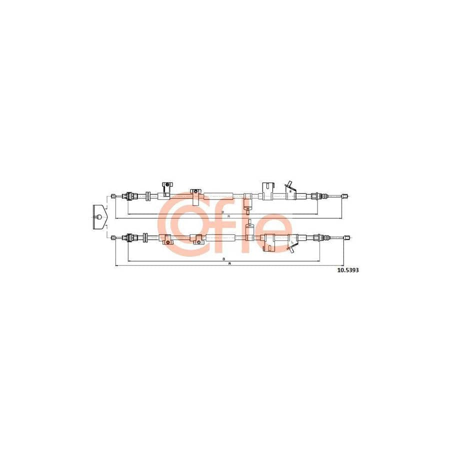 Cofle 92.10.5393 Hand Brake Cable for Ford Transit Connect