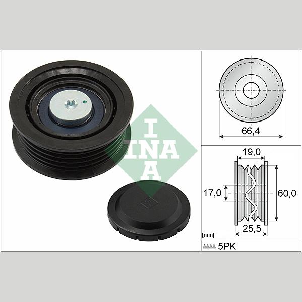 INA 532064210 V-Ribbed Belt Deflection/Guide Pulley