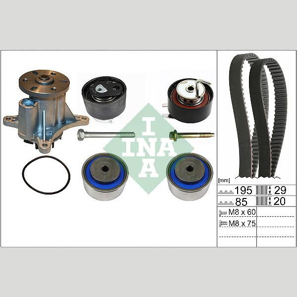 INA 530076430 Water Pump & Timing Belt Kit