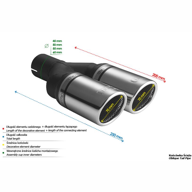 ULTER-SPORT SP. Z O.O. ULTN2-70RS/55 Muffler Tip