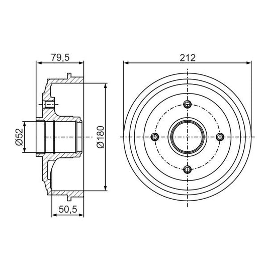 BOSCH 0986477153 Brake Drum