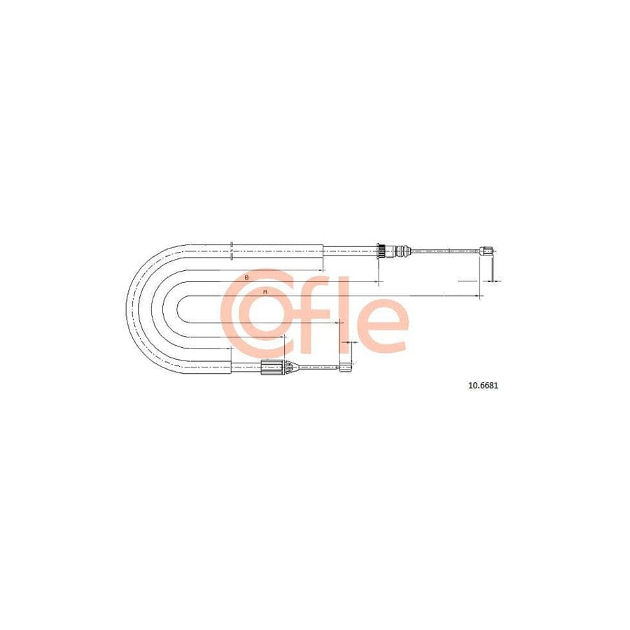 Cofle 92.10.6681 Hand Brake Cable for Renault Scénic I (Ja0/1, Fa0)