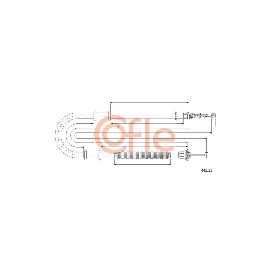 Cofle 92.641.11 Hand Brake Cable for Fiat Doblo