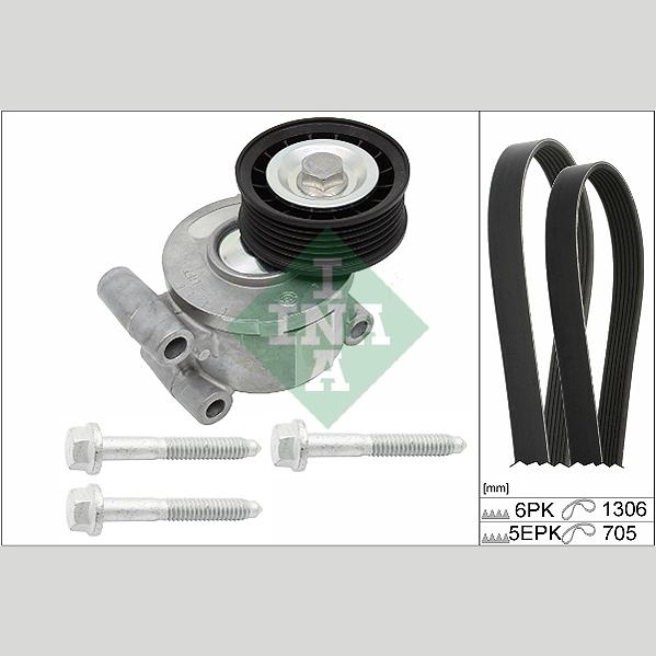 INA 529019210 V-Ribbed Belt Set