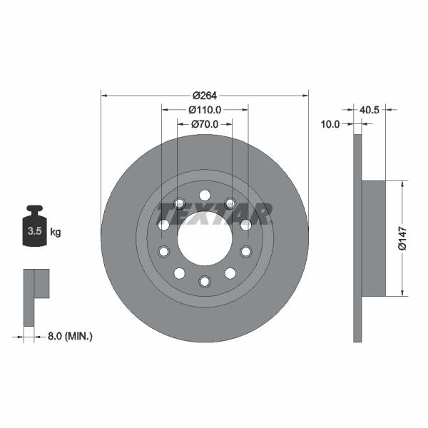 TEXTAR 92230203 Brake Disc