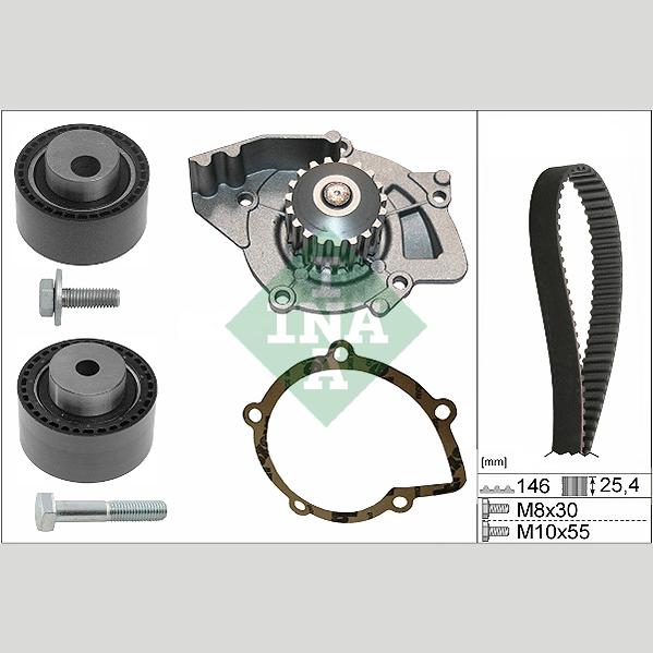 INA 530044631 Water Pump & Timing Belt Kit