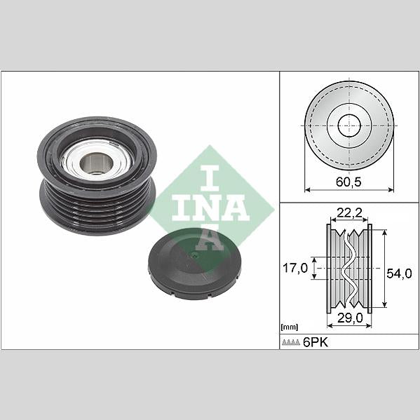 INA 532085410 V-Ribbed Belt Deflection/Guide Pulley