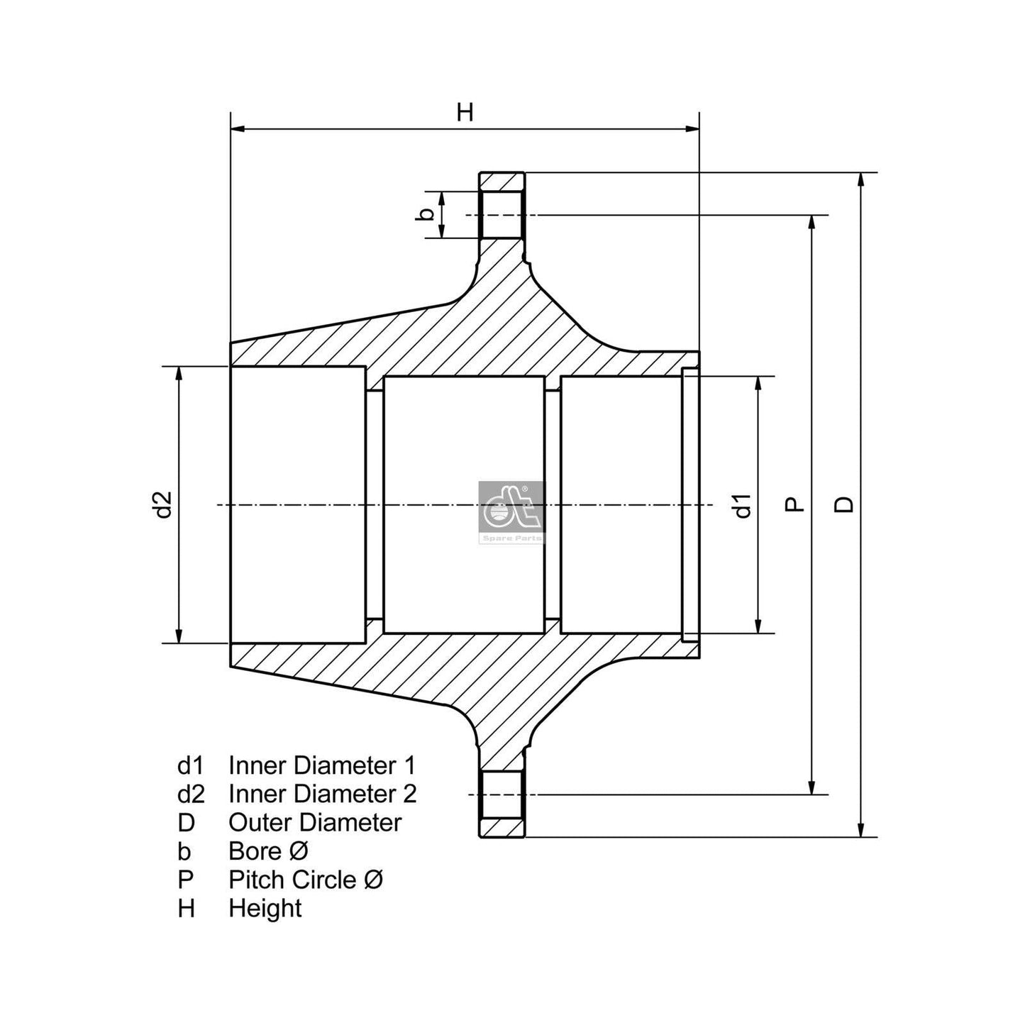 DT SPARE PARTS 10.30414 Wheel Hub