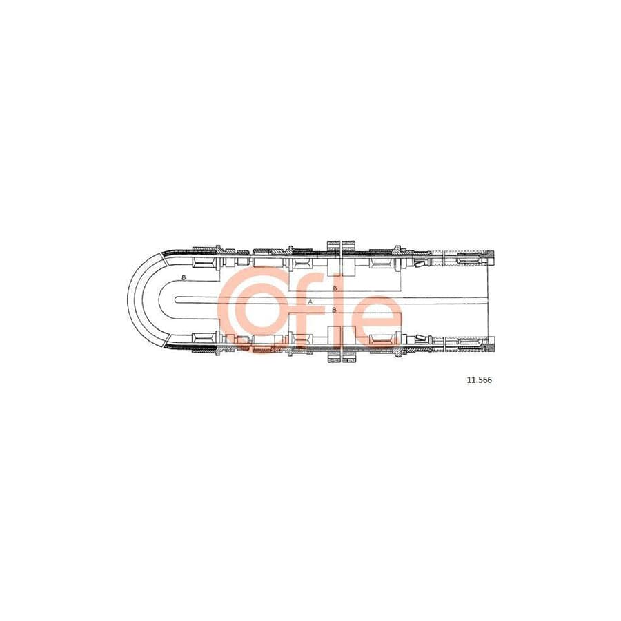 Cofle 92.11.566 Hand Brake Cable for Ford Transit