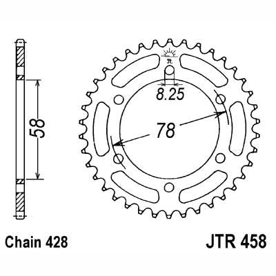 JT JTR458,40 Chain Sprocket
