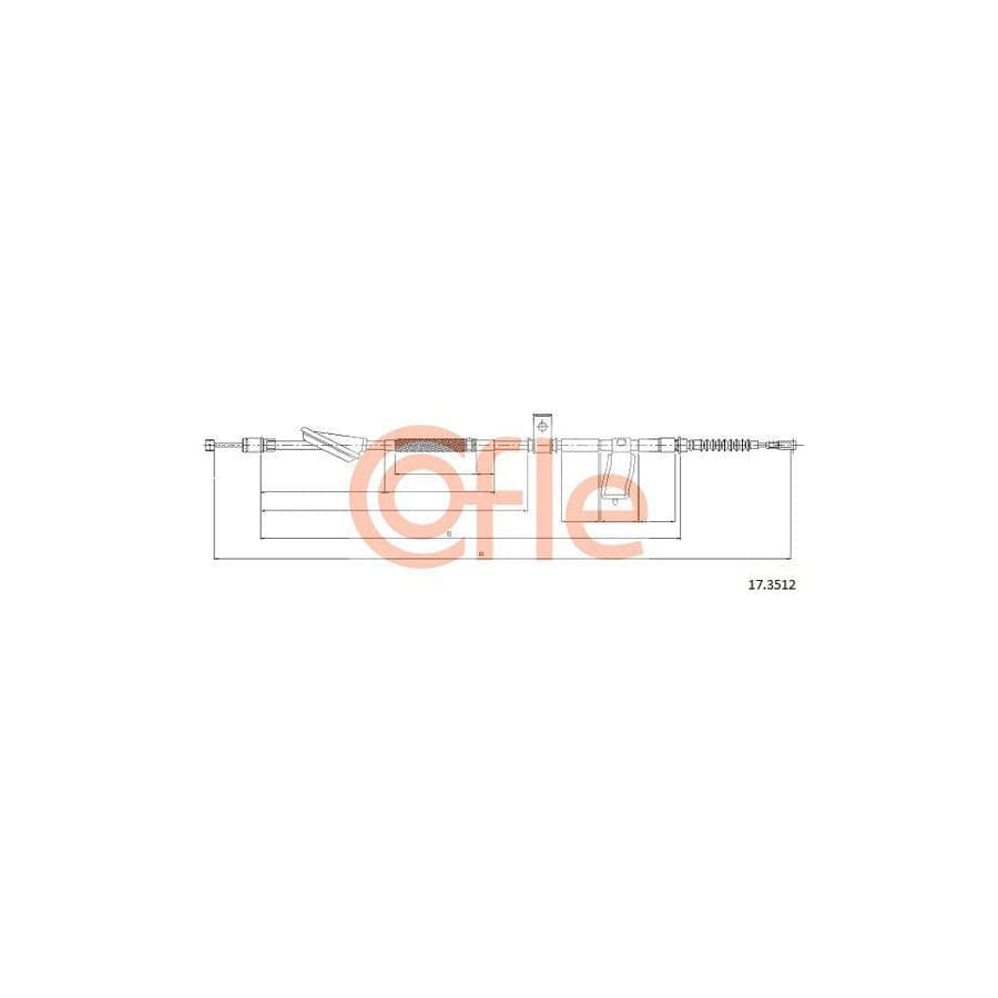 Cofle 92.17.3512 Hand Brake Cable for Daewoo Leganza