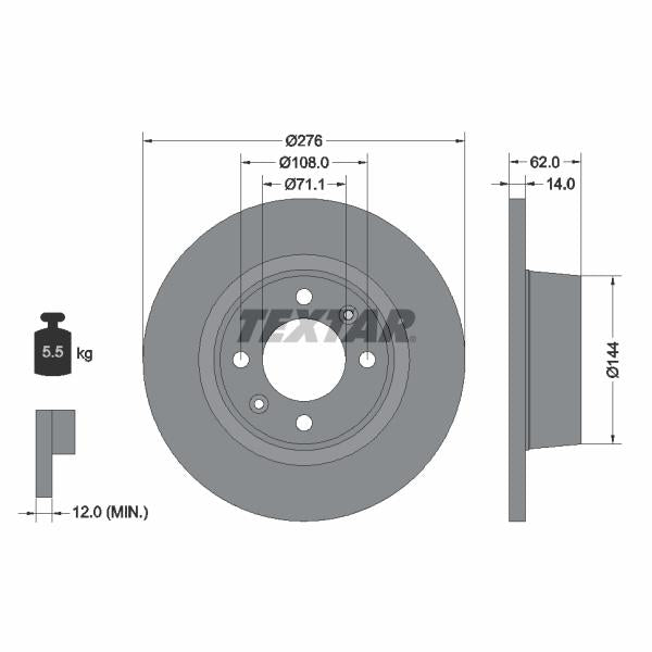 TEXTAR 92107900 Brake Disc