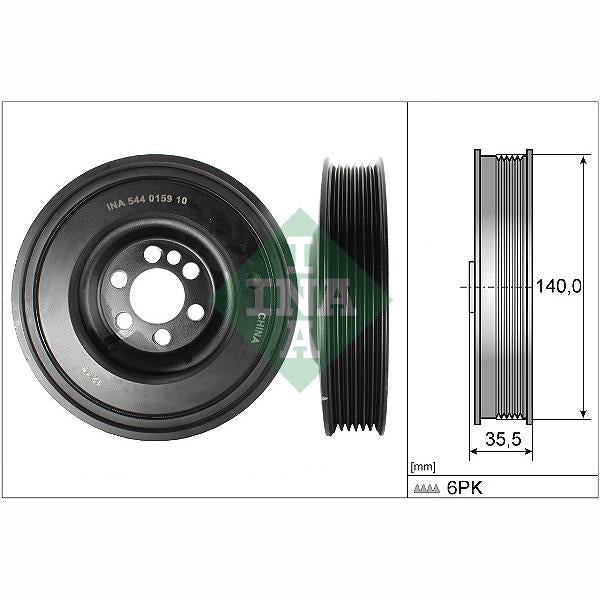 INA 544015910 Crankshaft Belt Pulley