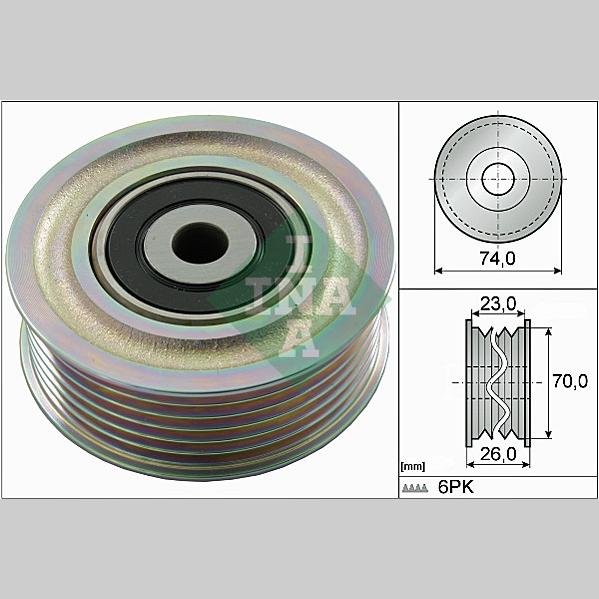 INA 532082610 V-Ribbed Belt Deflection/Guide Pulley