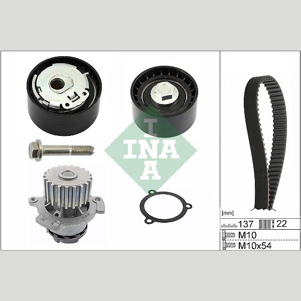 INA 530053630 Water Pump & Timing Belt Kit