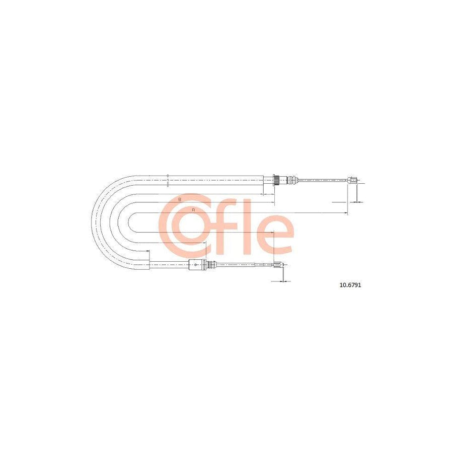 Cofle 92.10.6791 Hand Brake Cable for Renault Laguna