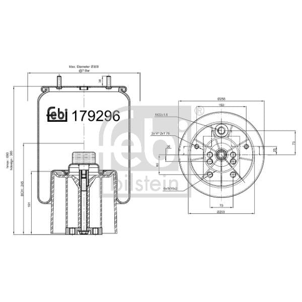 FEBI FE179296 Air Suspension Bellow