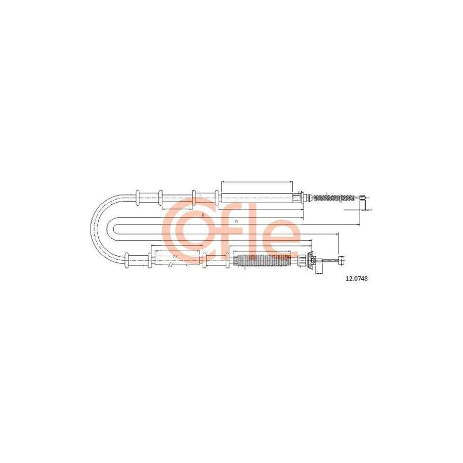 Cofle 92.12.0748 Hand Brake Cable for Opel Combo