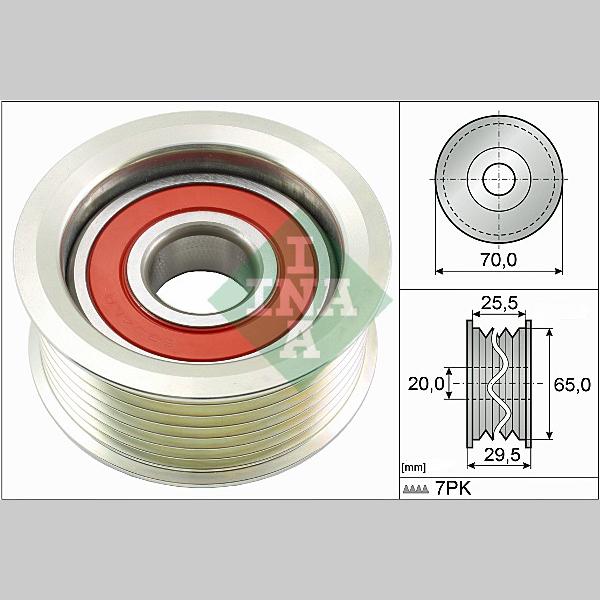 INA 532080310 V-Ribbed Belt Deflection/Guide Pulley