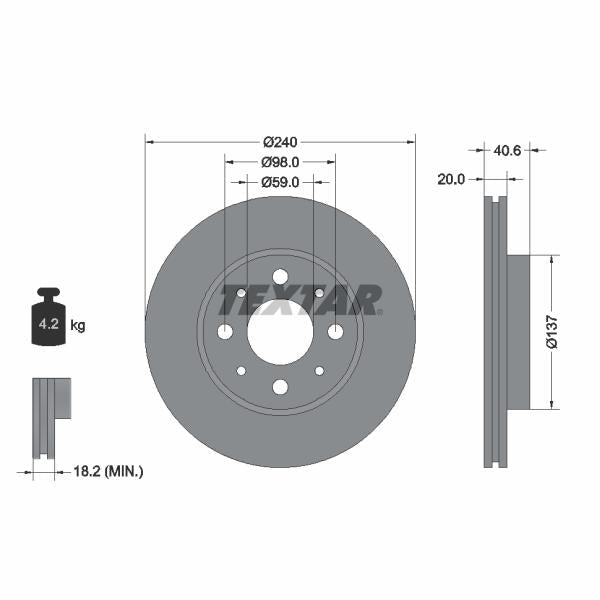 TEXTAR 92118003 Brake Disc