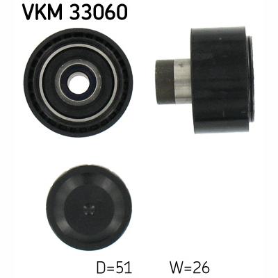 SKF VKM33060 V-Ribbed Belt Deflection/Guide Pulley