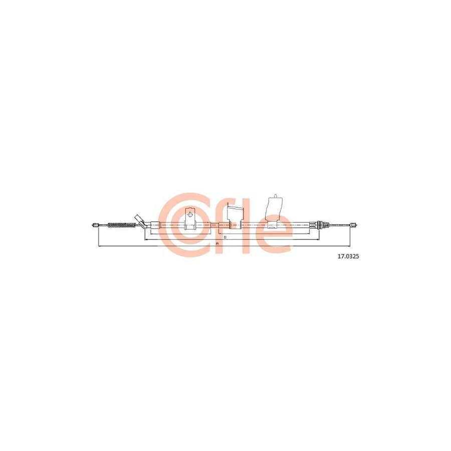 Cofle 17.0325 Hand Brake Cable for Nissan Qashqai / Qashqai 2 I (J10, Nj10)