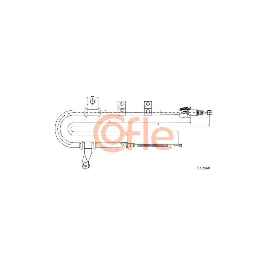 Cofle 92.17.2560 Hand Brake Cable for Hyundai Matrix (Fc)