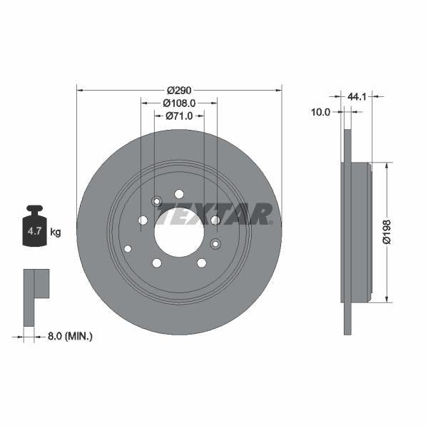 TEXTAR 92054800 Brake Disc