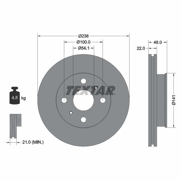 TEXTAR 92077300 Brake Disc