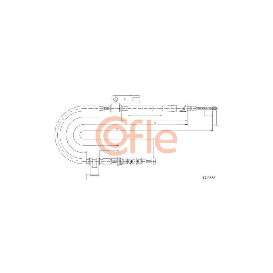 Cofle 17.0658 Hand Brake Cable for Mazda 323