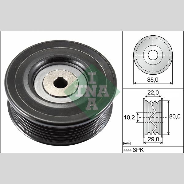 INA 532079910 V-Ribbed Belt Deflection/Guide Pulley